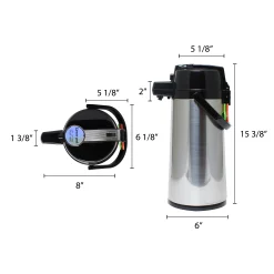 Alternative view of Excellante 2.2 LITER/74 OZ Airpot, Stainless steel Body, Glass Lined, Lever Top