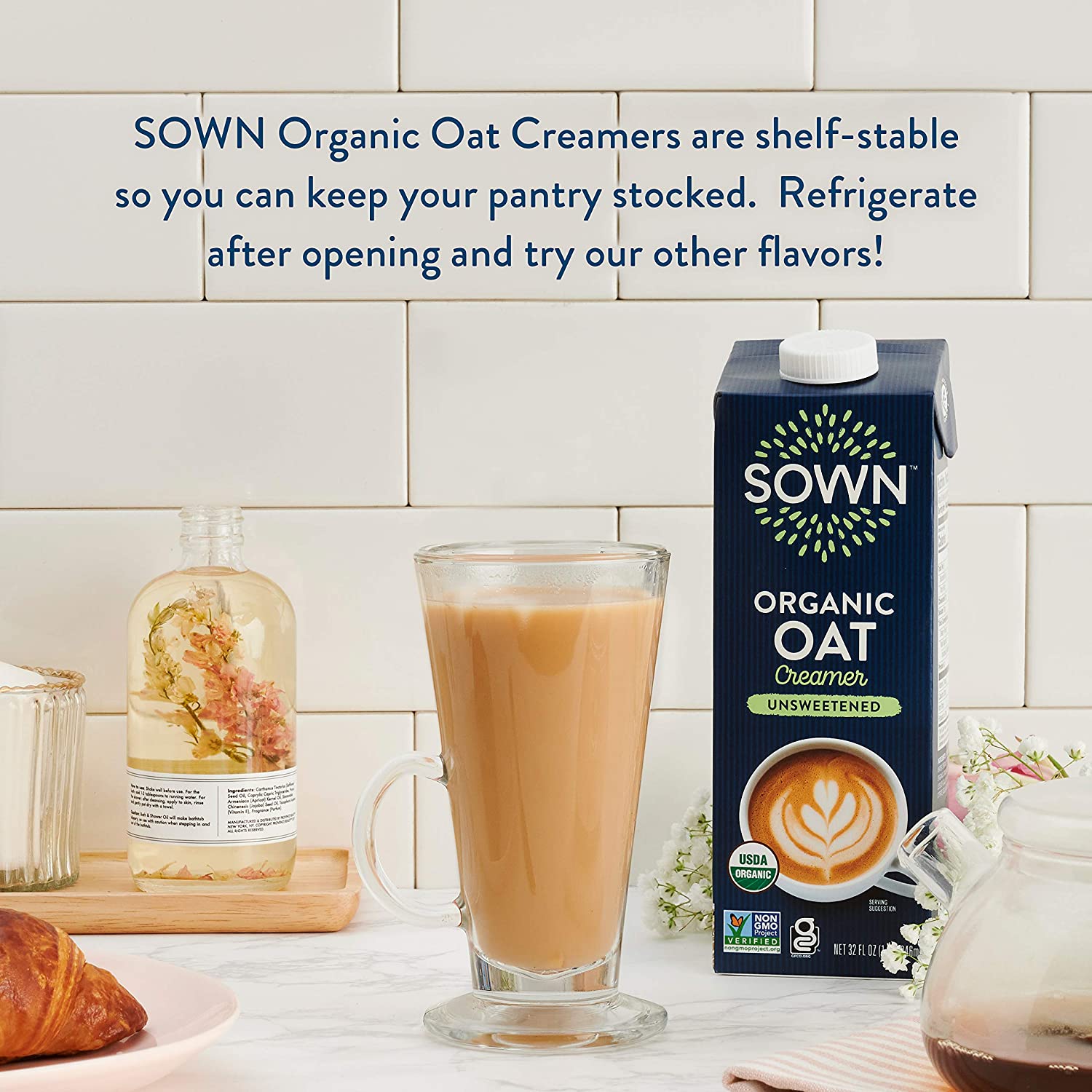 SOWN Organic Oat Creamer Unsweetened – Barista Oat Milk Non Dairy Coffee Creamer – Plant Based, Dairy-Free, Vegan, 0g Added Sugar, Gluten-Free, Non-GMO, Shelf Stable – 32oz (Pack of 6) - Image 7