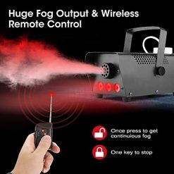 Alternative view of Fog Machine – Smoke Machine with 12 Colorful LED Lights Effect, 2000CFM Smoke Machine Fog Halloween with Wired and Wireless Remote Control, Ideal for Outdoor, Wedding, Parties, and DJ Stage